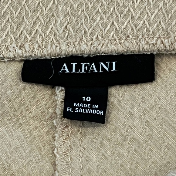 ALFANI DRESS‎ PANT SLACKS RAW HEM PULL ON ELASTIC WAIST SKINNY LEG BEIGE SIZE 10 - Picture 7 of 11